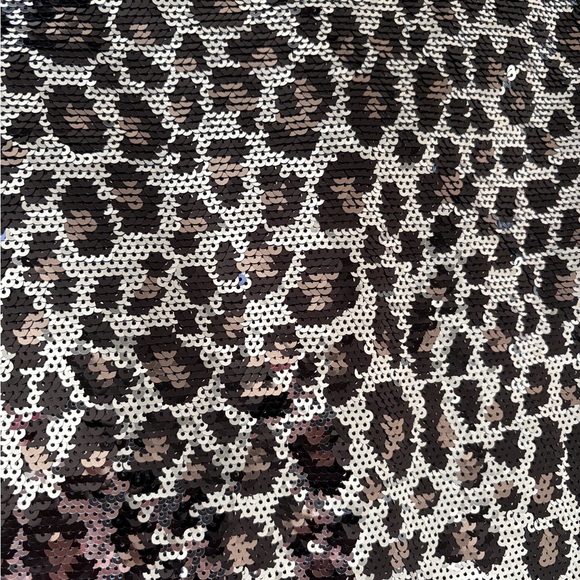 Michael Kors XS black & silver sequin Leopard long sleeve Dress - new with tags - Picture 7 of 10